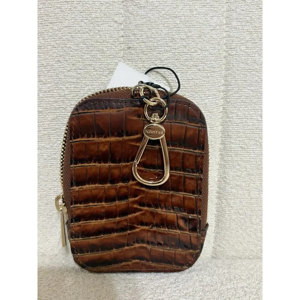 Brahmin Katelynn Brown Pecan Melbourne Leather Pouch Coin Purse
